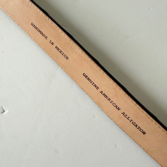 Rod Patrick Boots Mens Western Belt 1.5 in Taper 38 Genuine Black Caiman Leather - Picture 8 of 9